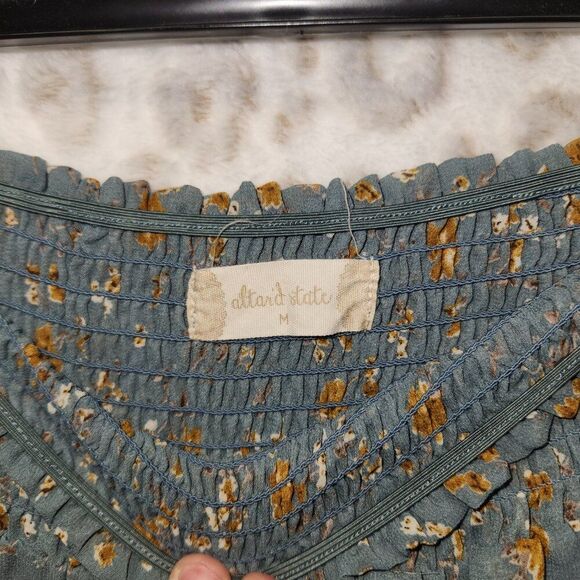 Altar'd State Floral Asymmetrical Tiered Mini Skirt Smocked Waist Med Feminine - Picture 2 of 7